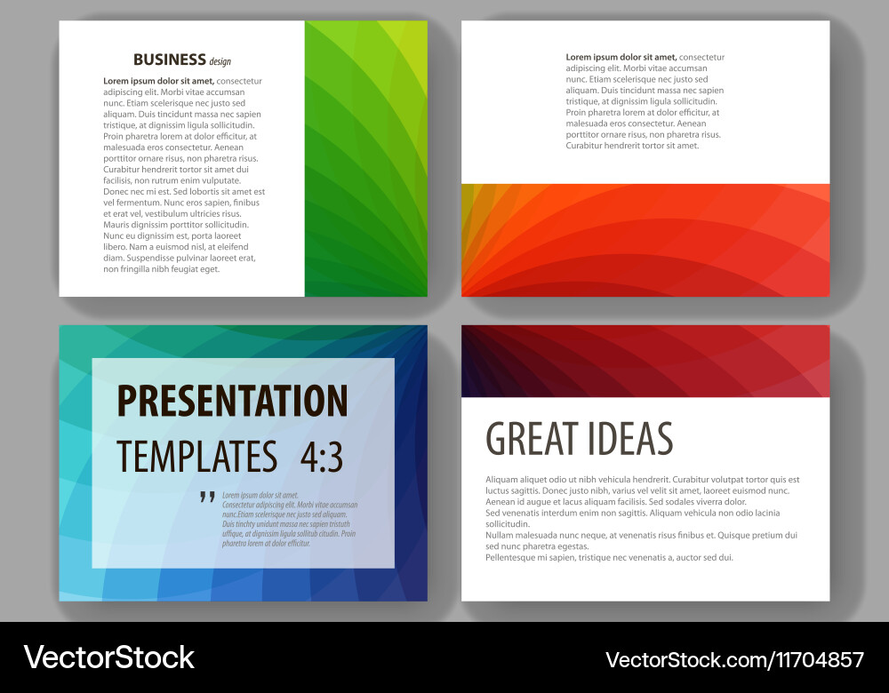Set of business templates for presentation slides Vector Image
