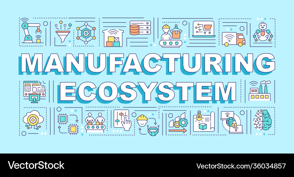 Smart Manufacturing Ecosystem Royalty Free Vector Image