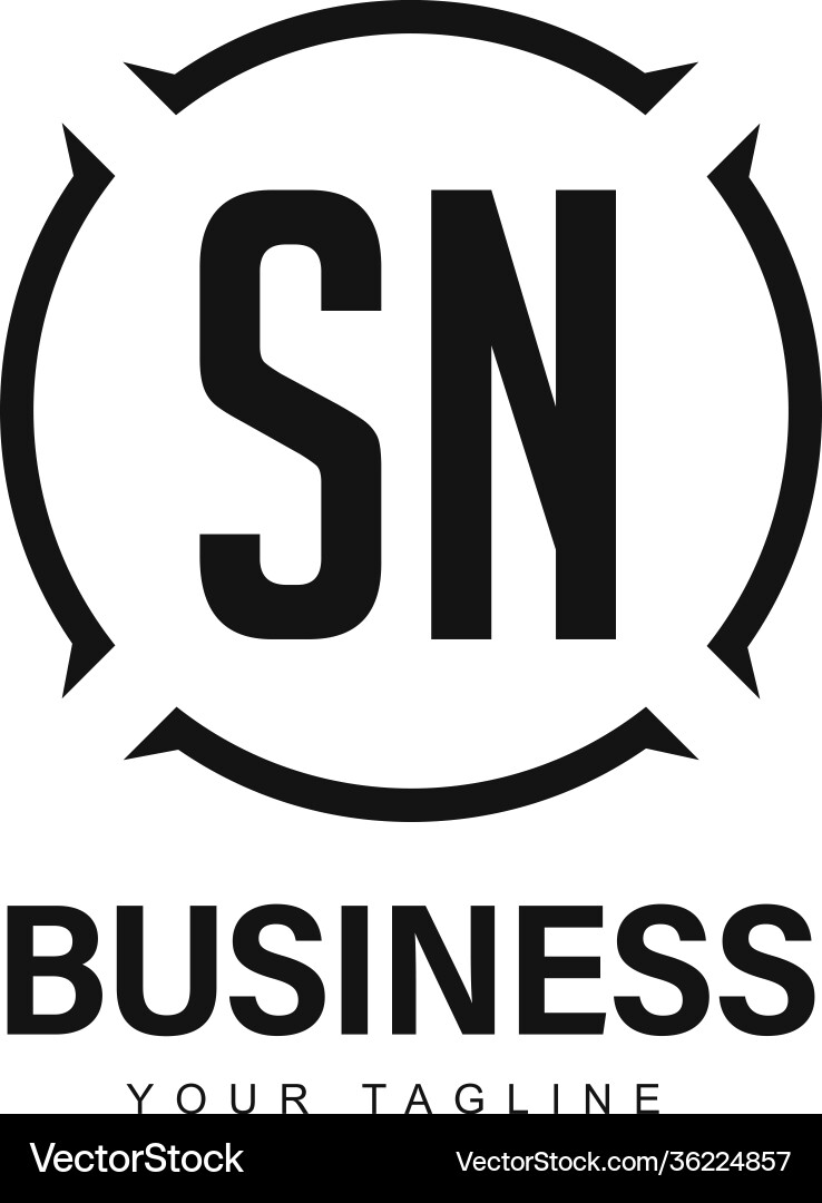 Sn initial a logo design with abstract style Sn initial a logo design with abstract style vector image