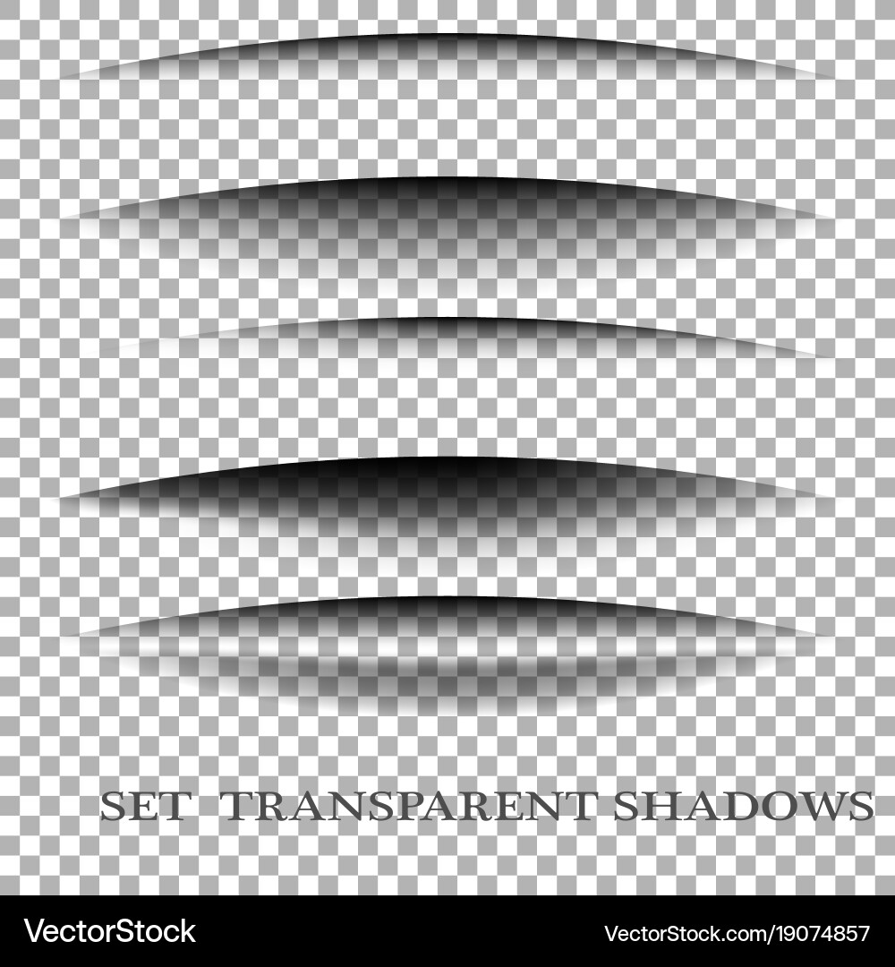 Transparent realistic paper shadow effect set web vector image