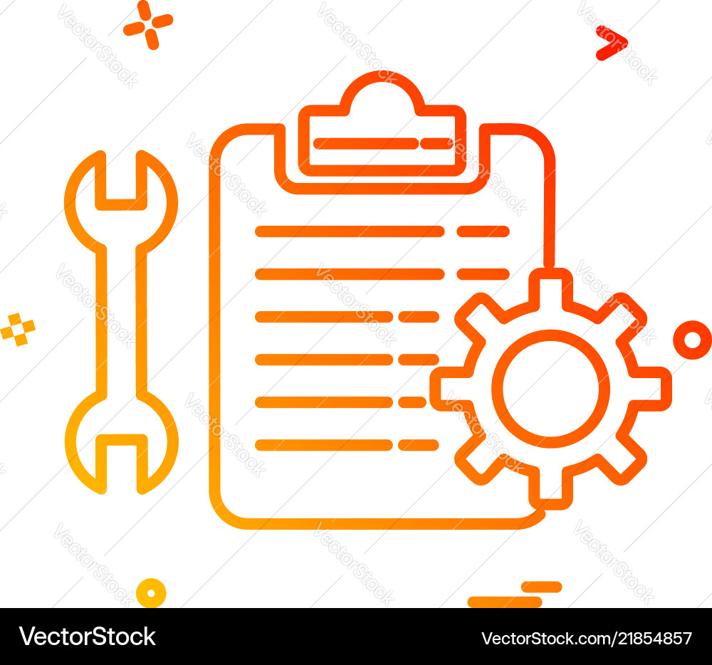 Wrench setting gear check list icon design Vector Image
