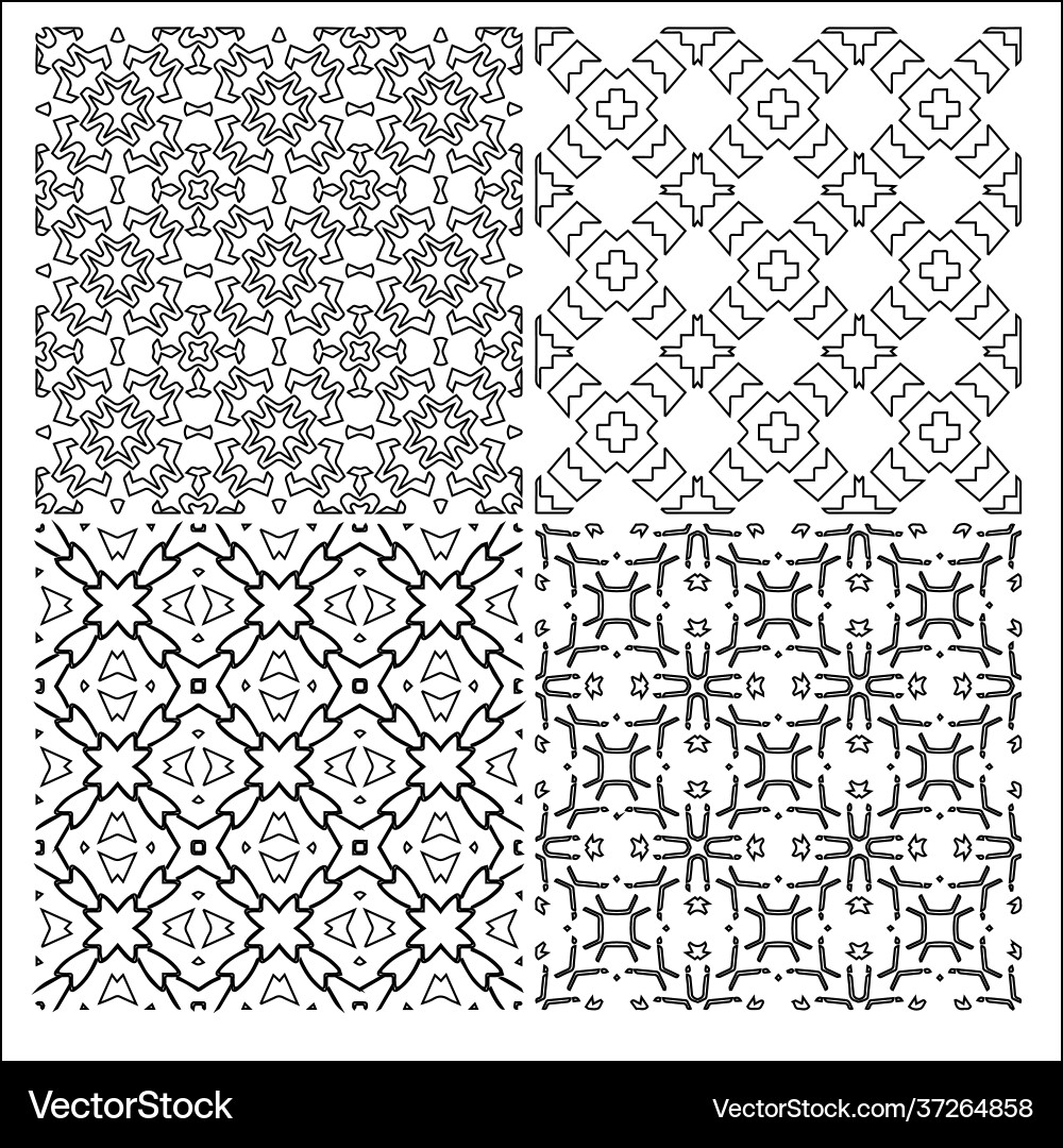 4 universal different geometric seamless patterns 4 universal different geometric seamless patterns Vector Image