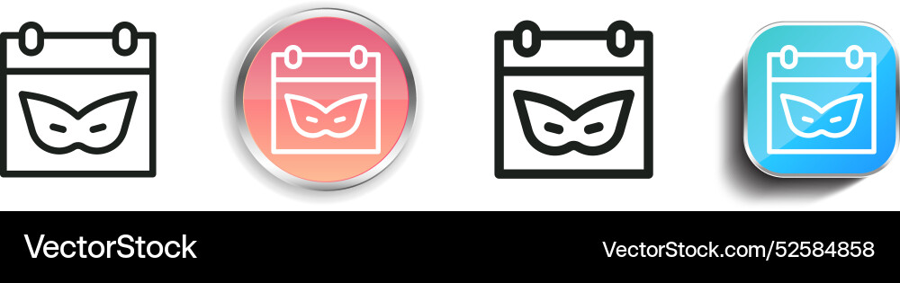 Carnival icon thin linear regular and button vector image