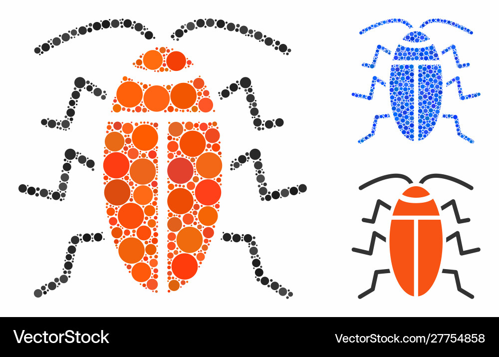 Cockroach mosaic icon circles Vector Image