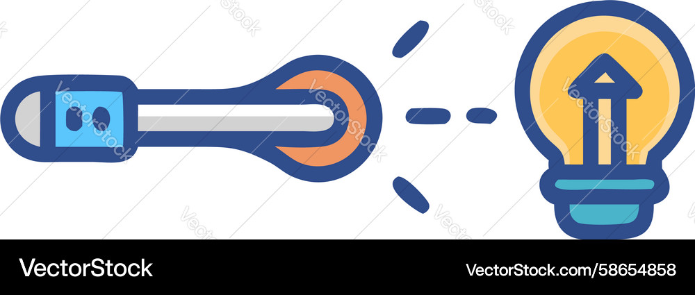 Digital idea icon lightbulb with data connection Vector Image