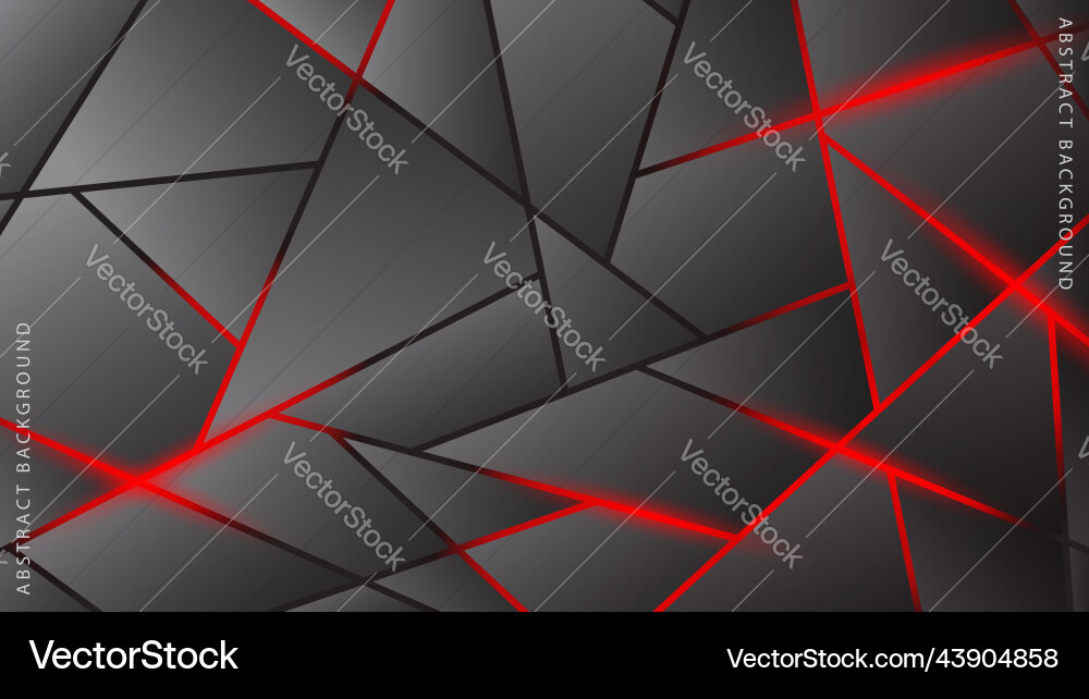 Dynamic Black Abstract Red Shape Background vector image