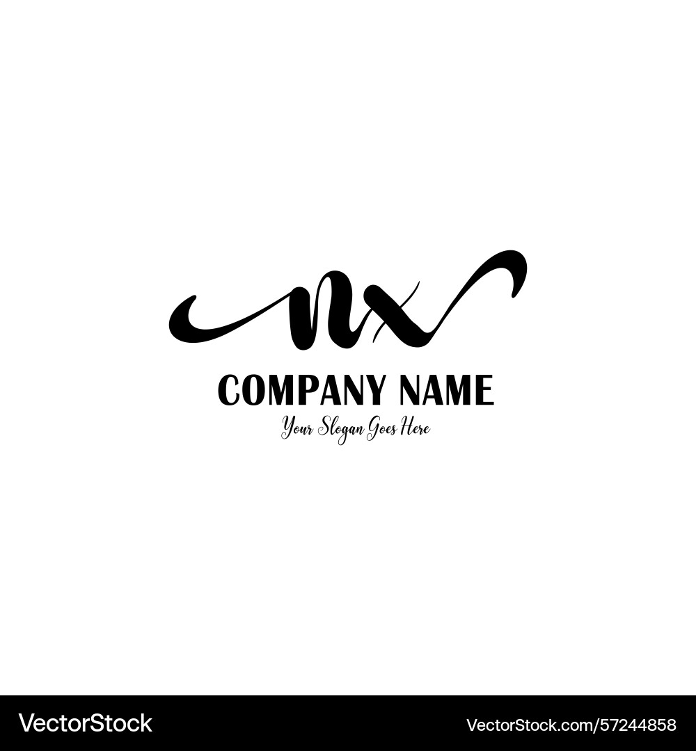 Elegant nx initial logo designs with modern Vector Image
