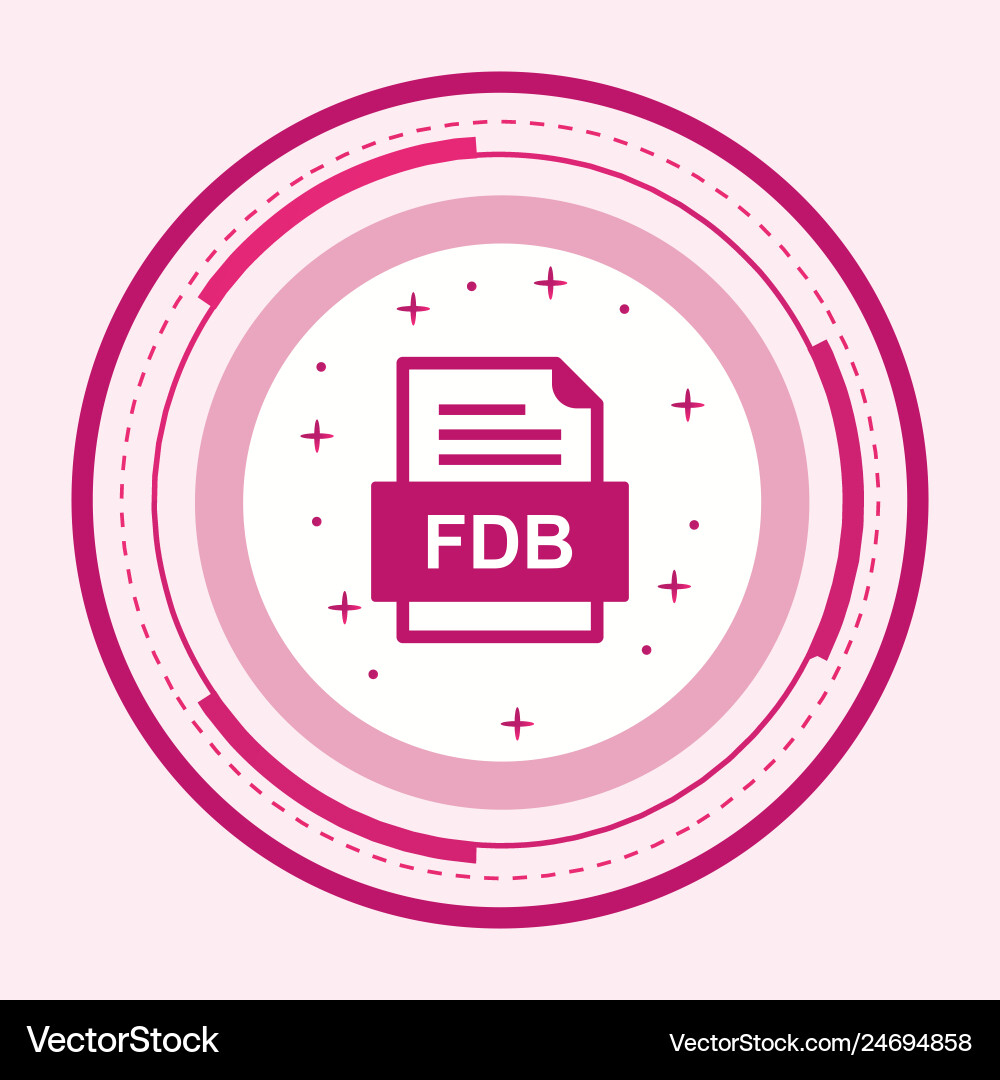 Fdb file document icon vector image