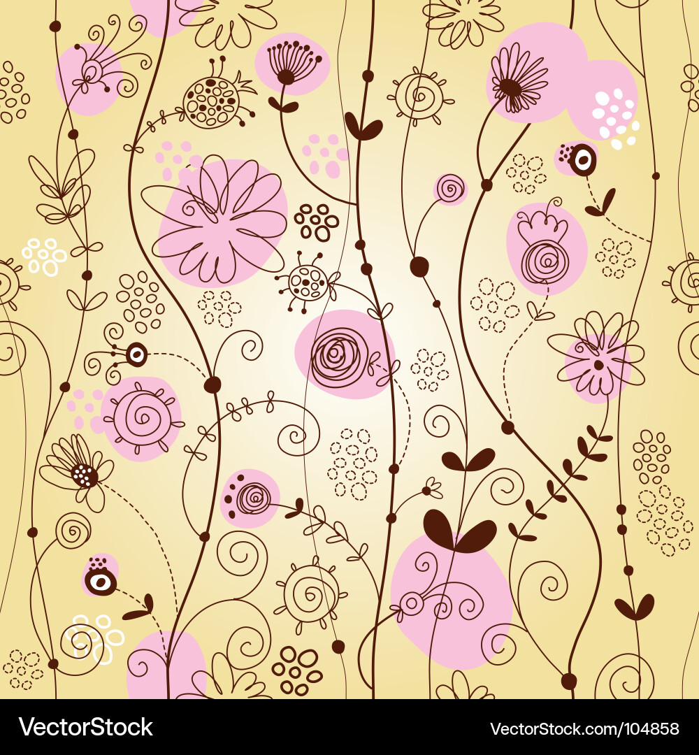 Floral Scroll Pattern vector image