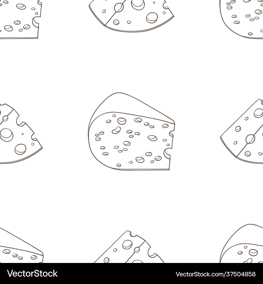 Graphic seamless pattern with different cheese 02 Vector Image