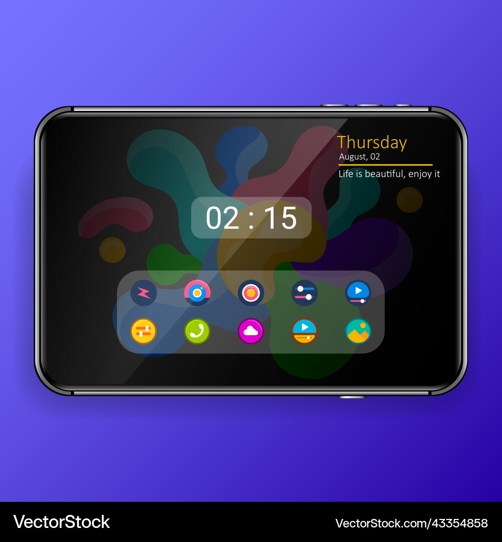 Home screen mobile application user interface vector image