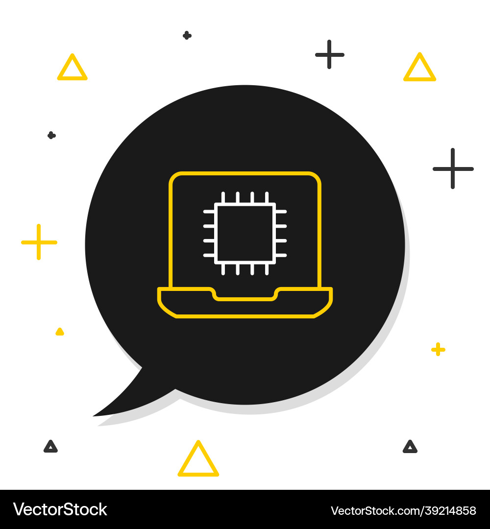 Line computer processor with microcircuits cpu Line computer processor with microcircuits cpu Vector Image