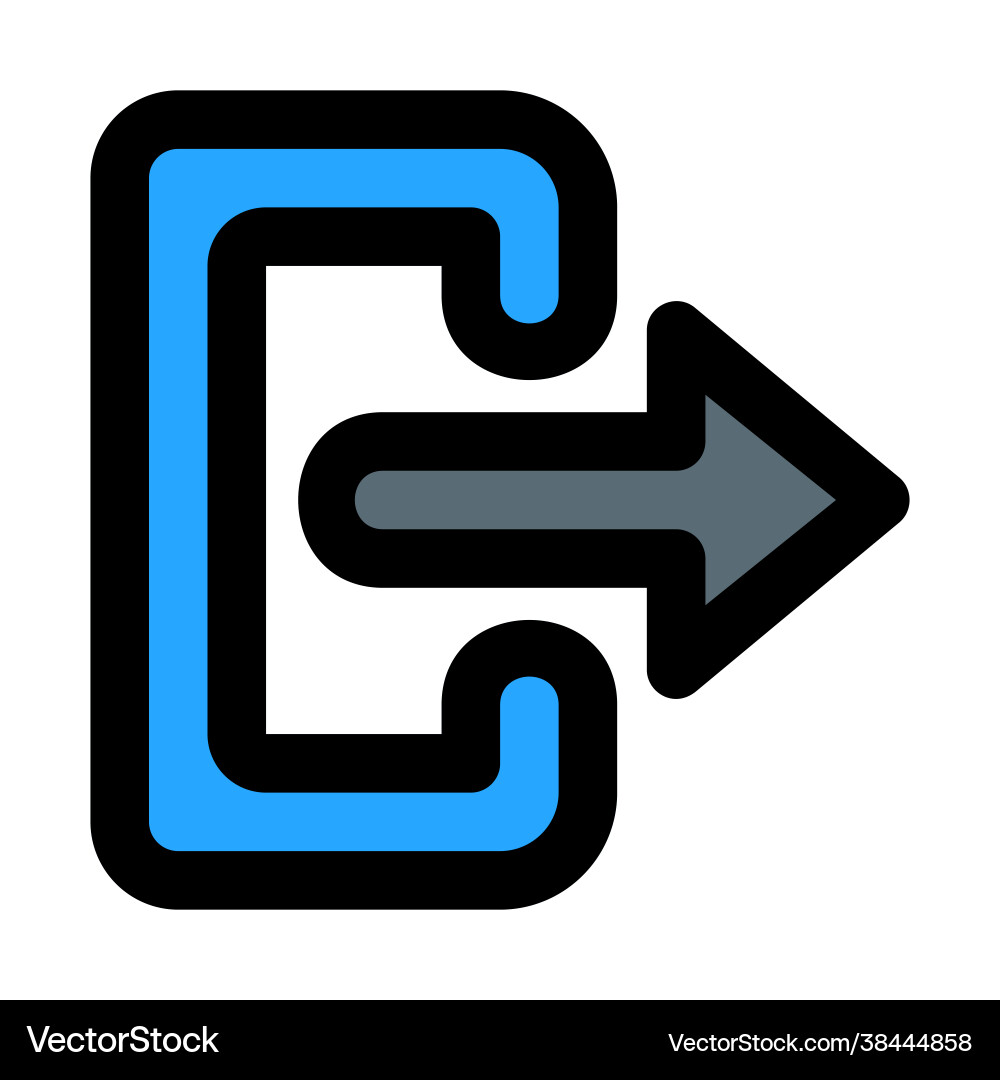 Log out icon in filled line style for any projects vector image