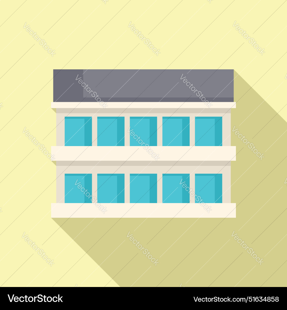 Modern city building facade with large windows and