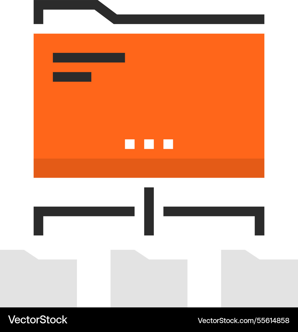 Network folder flat line web icon concept vector image