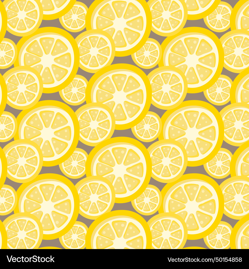Pattern with lemon slices on a dark background vector image