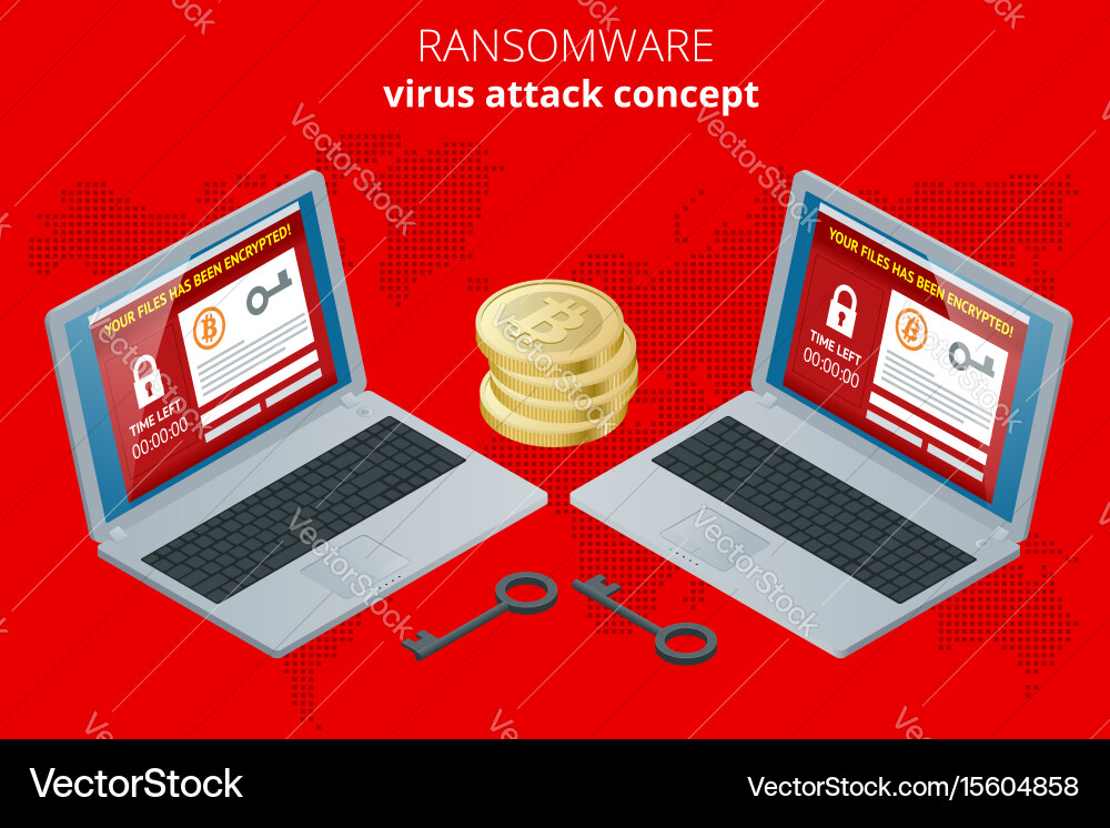 Ransomware malicious software that blocks access vector image