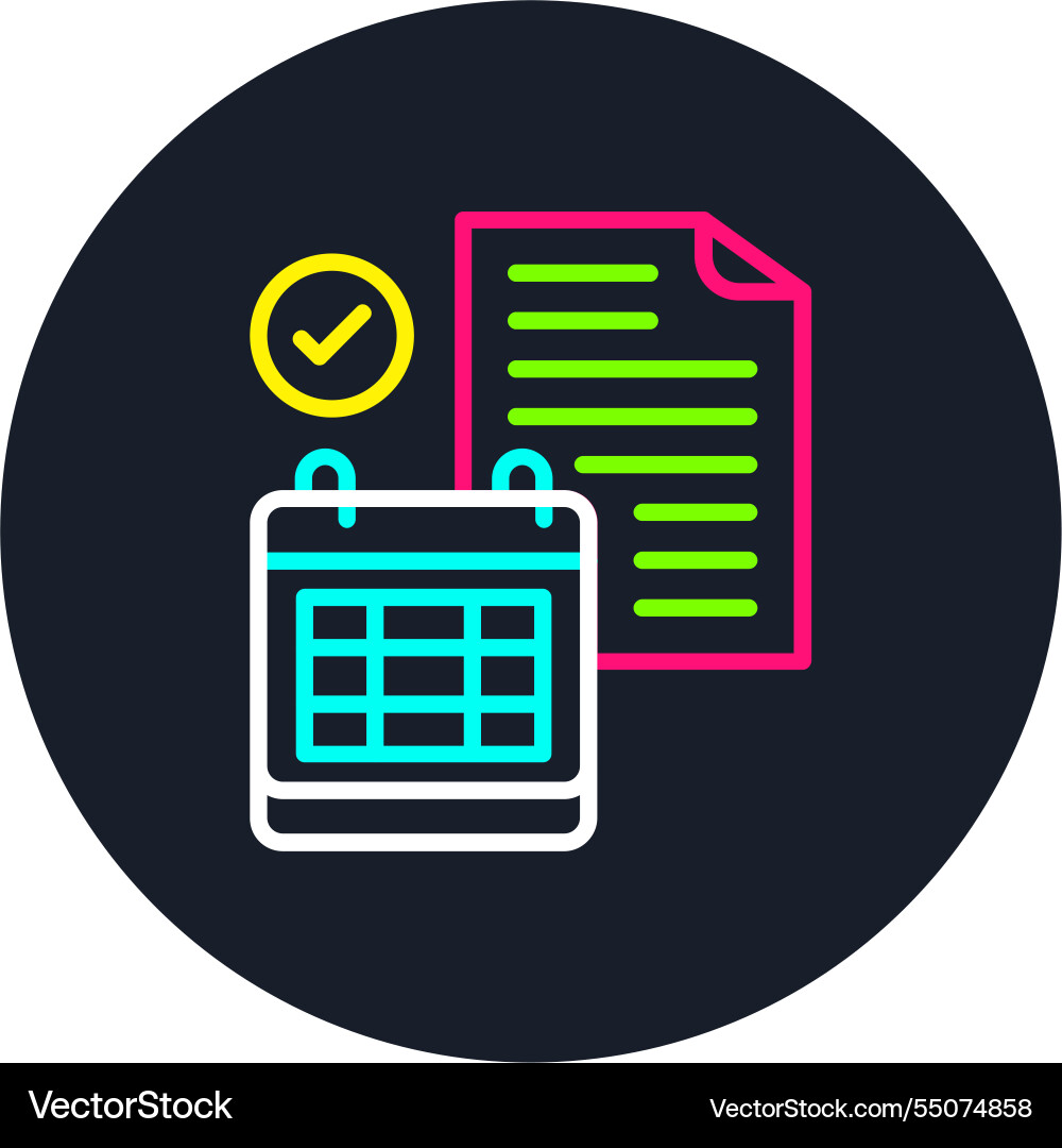 Scheduling line multi color icon Vector Image