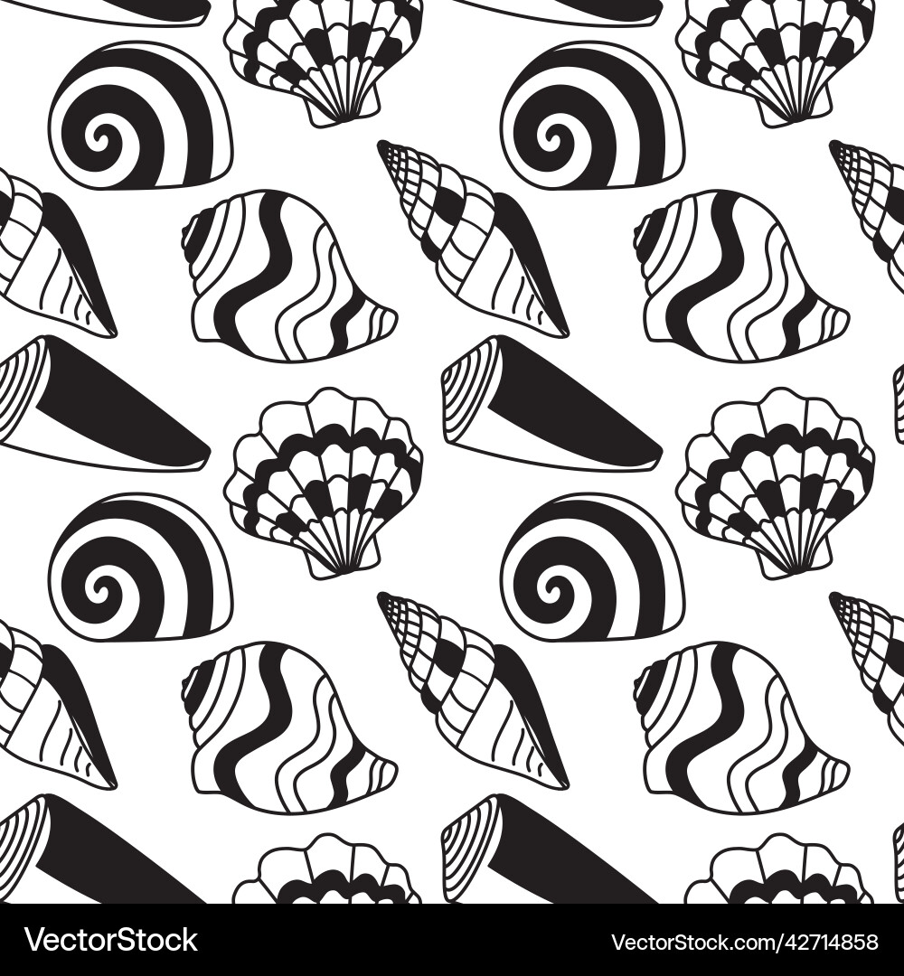 Seamless pattern with abstract shells Vector Image