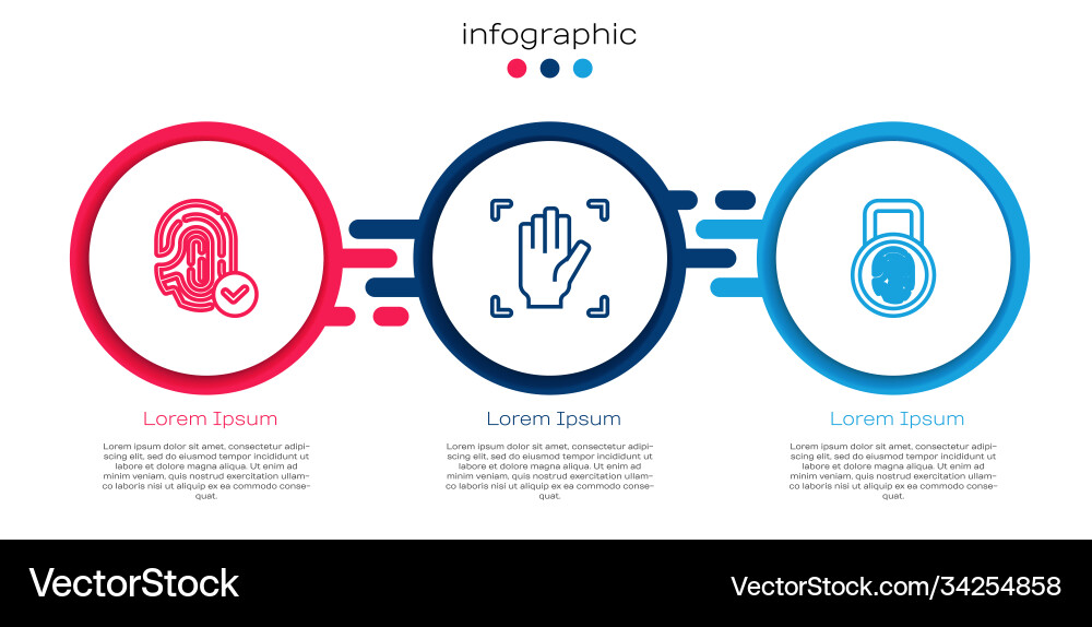Set line fingerprint palm recognition Set line fingerprint palm recognition vector image