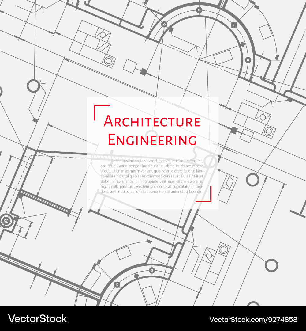 Technical blueprint of mechanism vector image