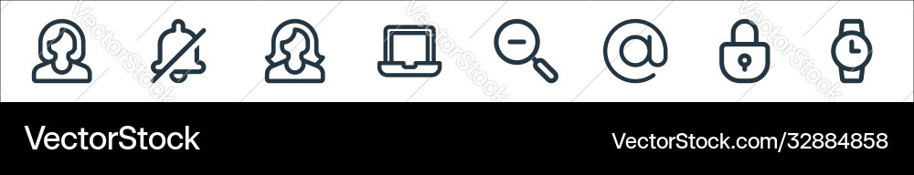 User interface line icons linear set quality User interface line icons linear set quality vector image