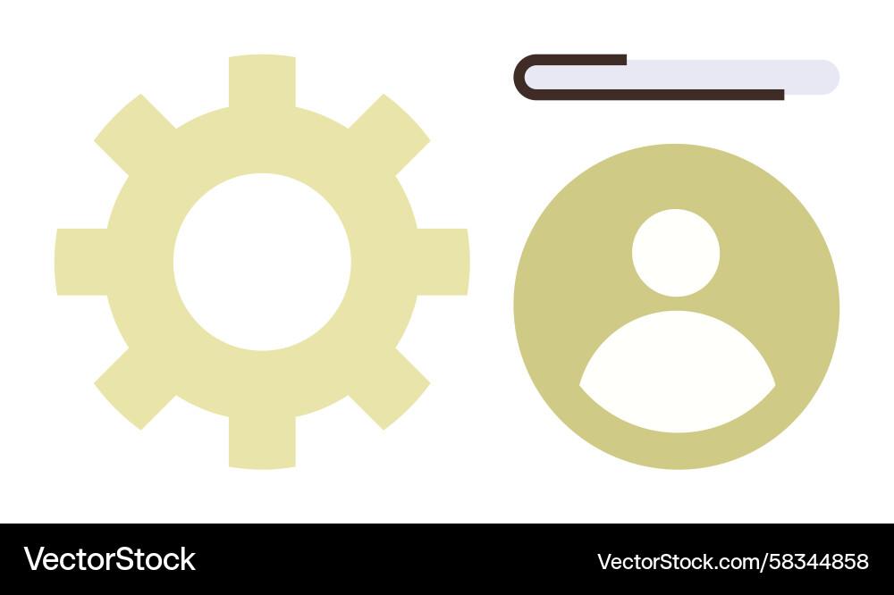 User Progress & Settings Icon Set Vector Image