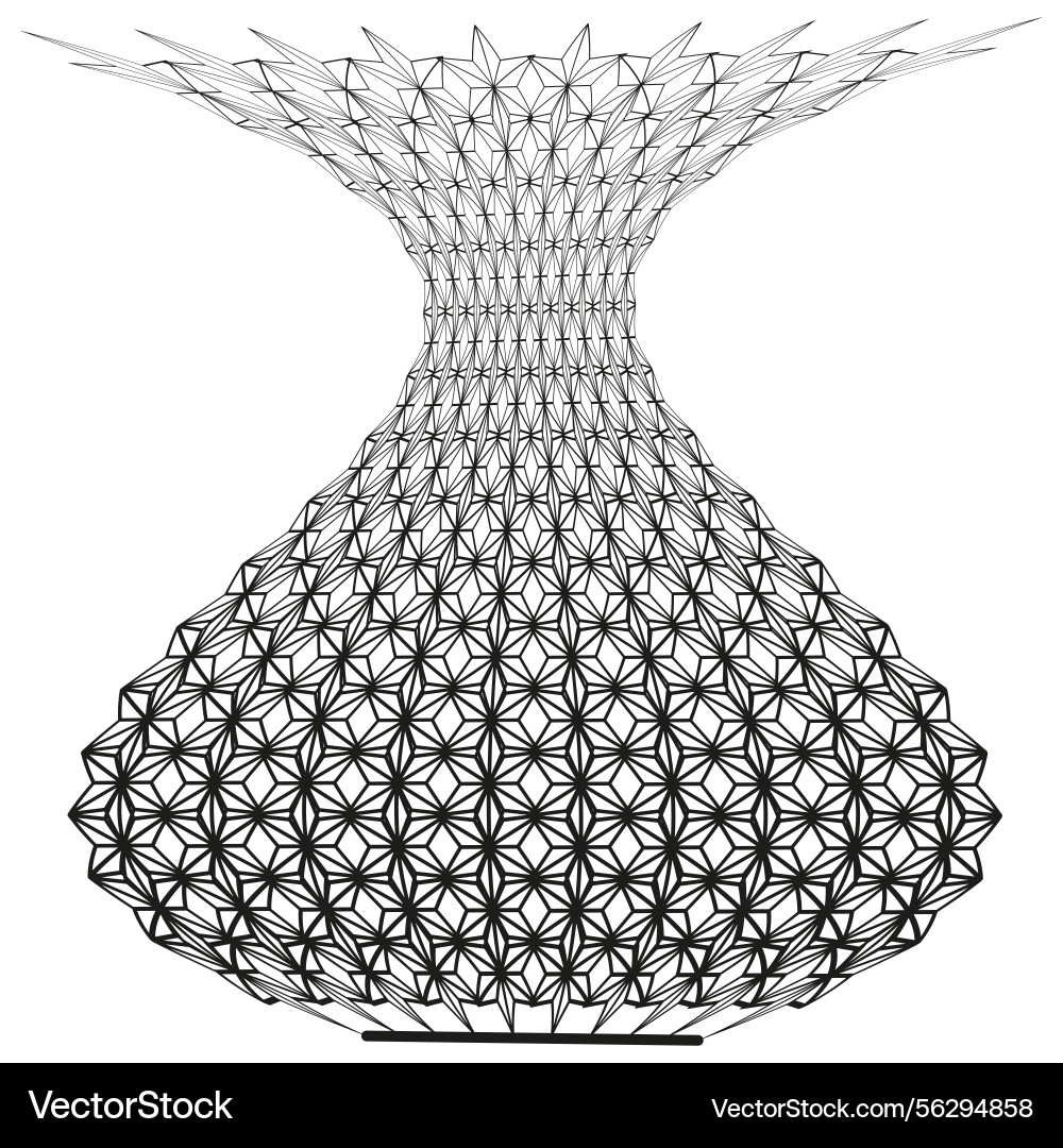 Vase mesh shape hexagon lattice structure Vase mesh shape hexagon lattice structure vector image
