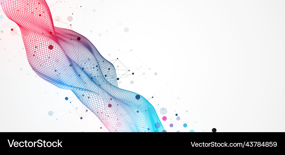 Abstract wave is made in a frame style vector image