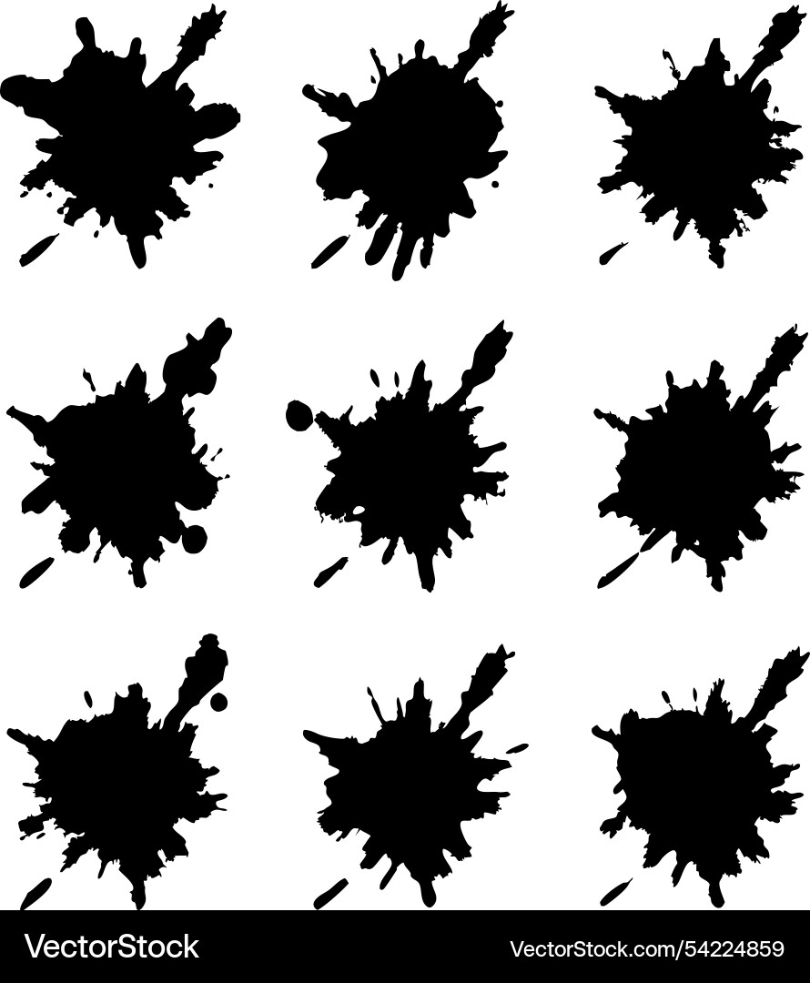Black ink splashes create an abstract design Black ink splashes create an abstract design vector image