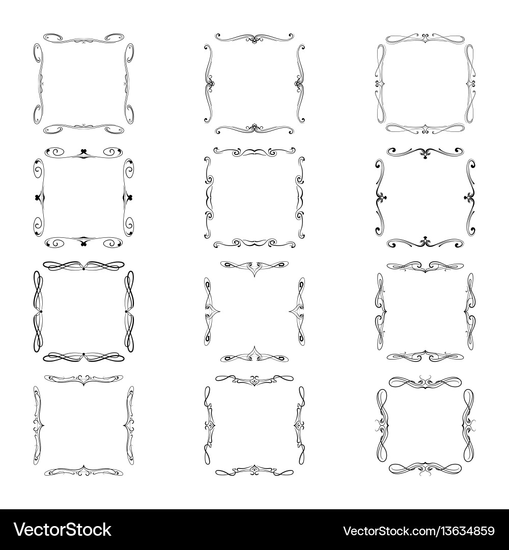 Bunch of simple and elegant square frames design Bunch of simple and elegant square frames design vector image