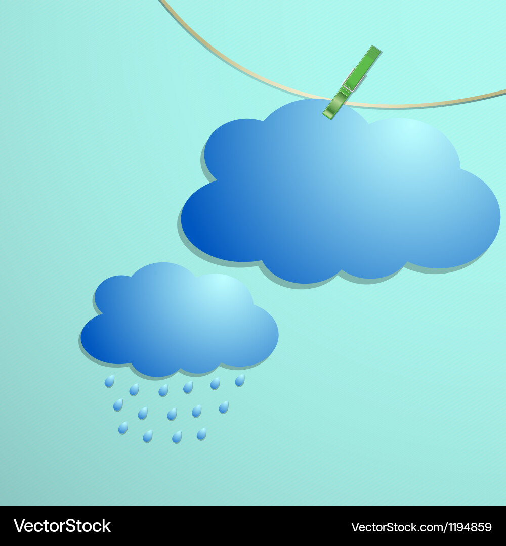 Cloud and rain drops icon hang on string Vector Image
