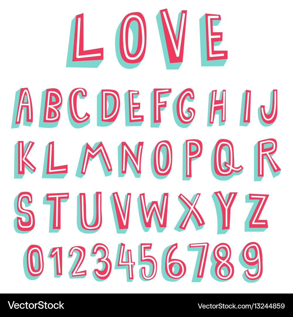 Colorful 3D Letter Collection Vector Image
