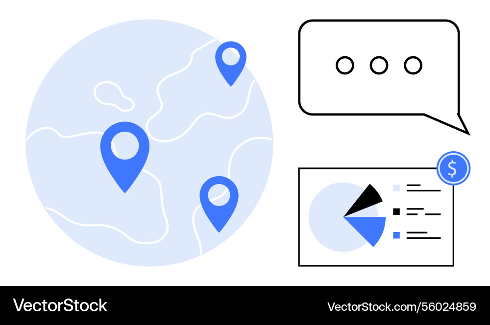 Global communication and data analytics Vector Image