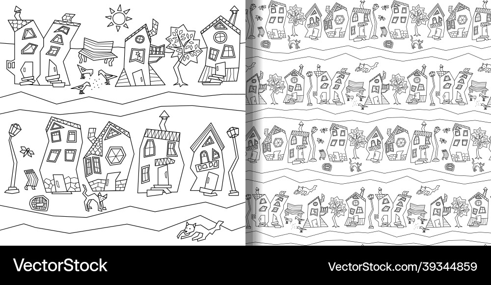 Print and seamless pattern set with abstract Vector Image