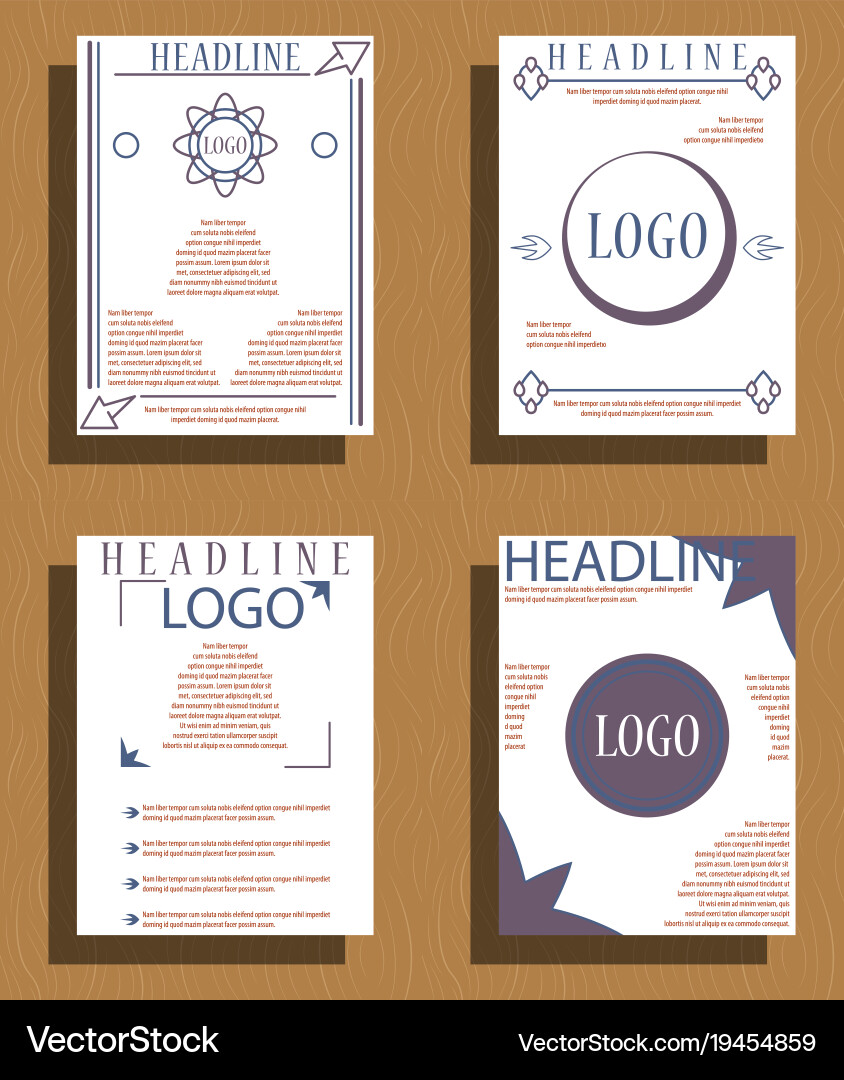 Set of layout background for art template Vector Image