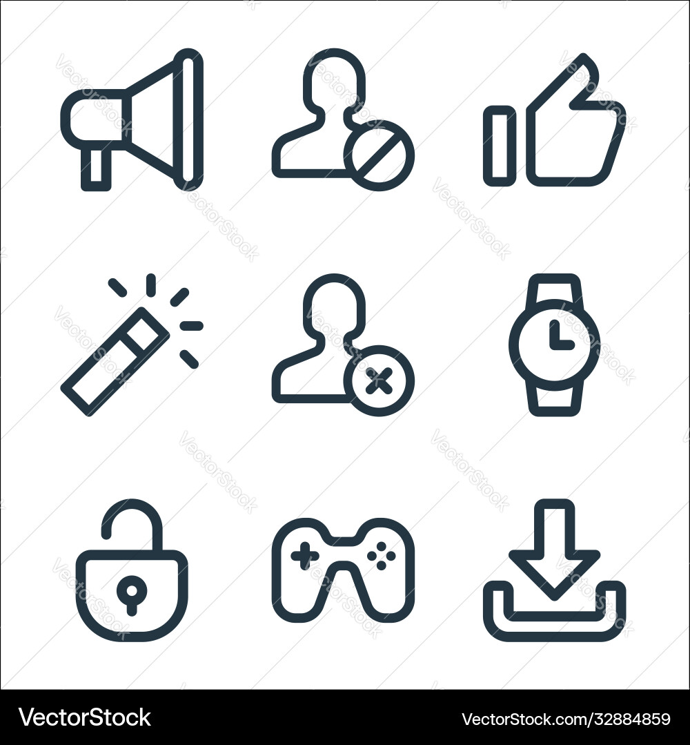 User interface line icons linear set quality Vector Image