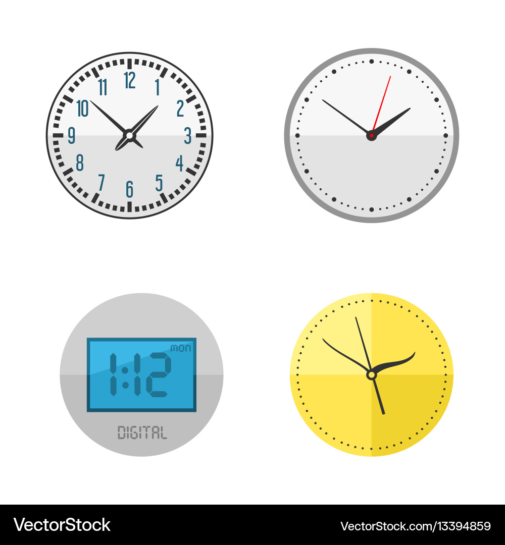 Wall clock circle sign with chronometer pointer Wall clock circle sign with chronometer pointer vector image