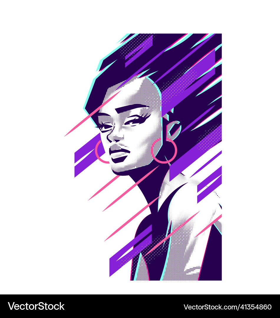 Abstract portrait of a black african woman Abstract portrait of a black african woman vector image
