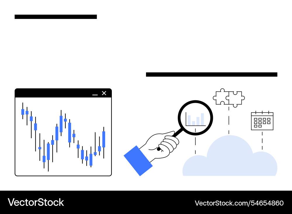 Analyzing data trends and integration with cloud Analyzing data trends and integration with cloud vector image