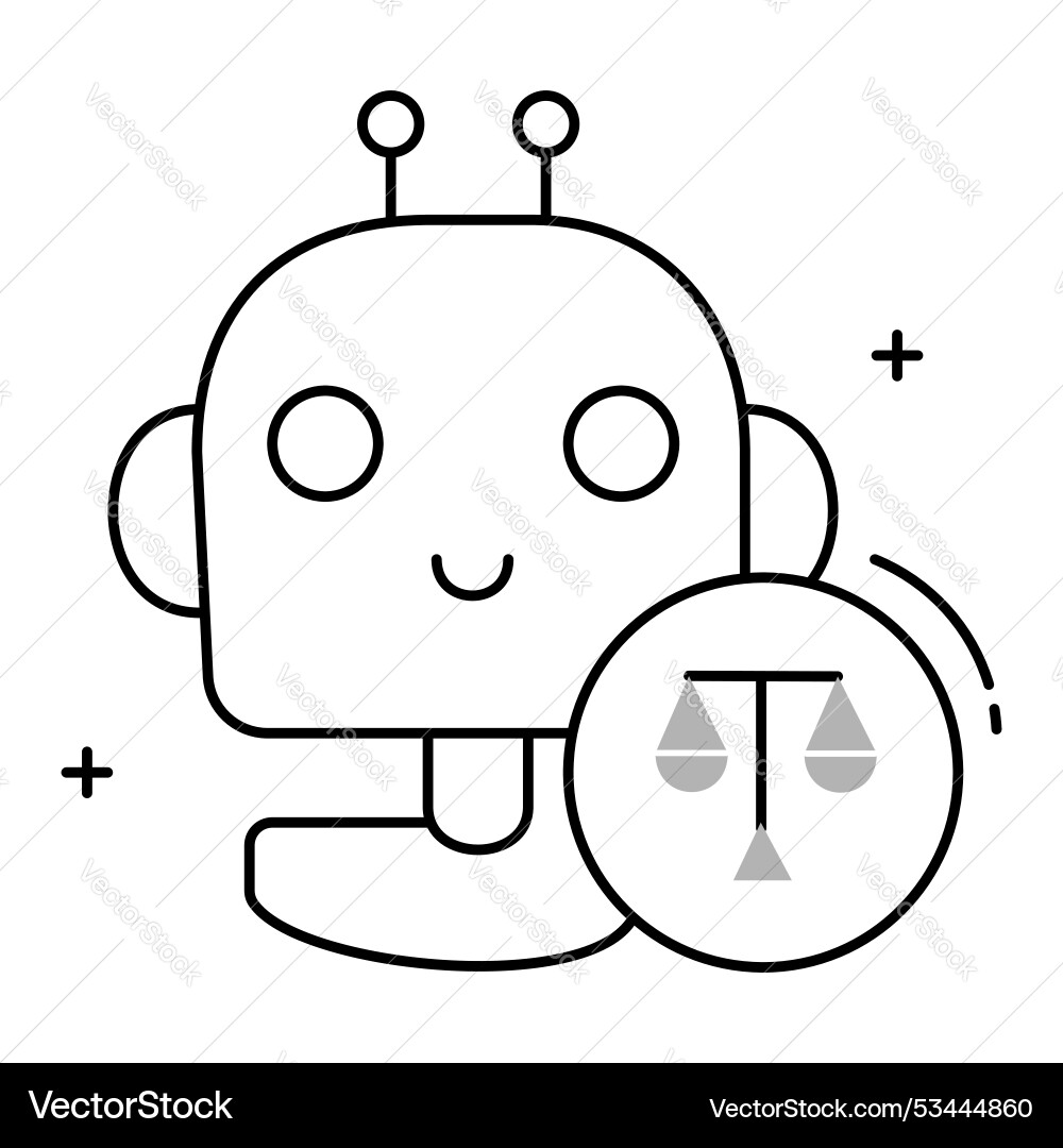 Automation and ethical ai icon design robot Vector Image