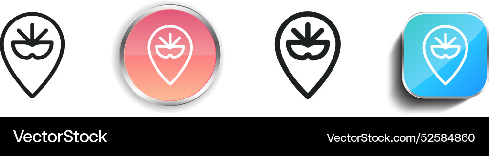 Carnival icon thin linear regular and button vector image