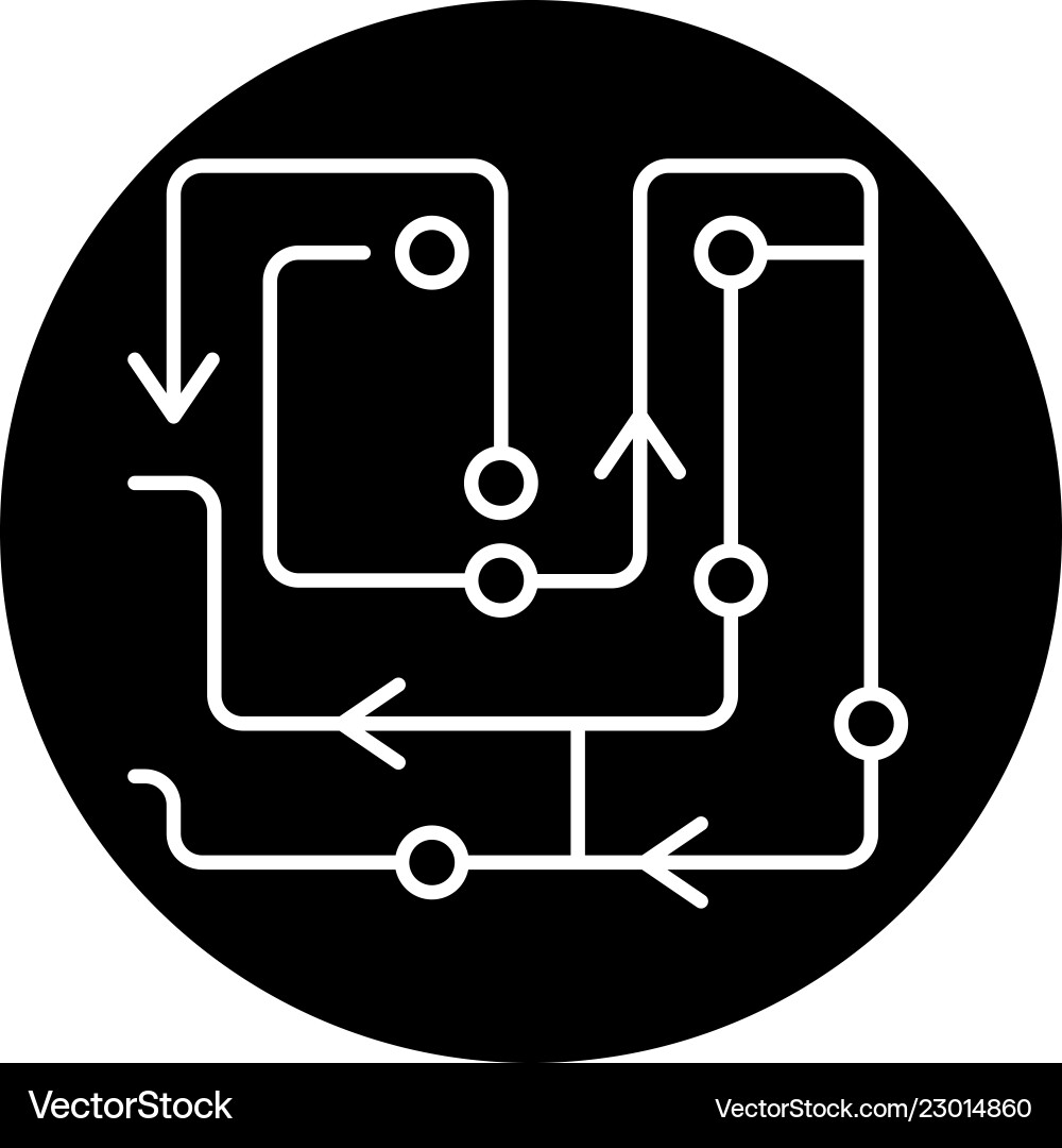 Computer algorithms black icon sign Computer algorithms black icon sign vector image