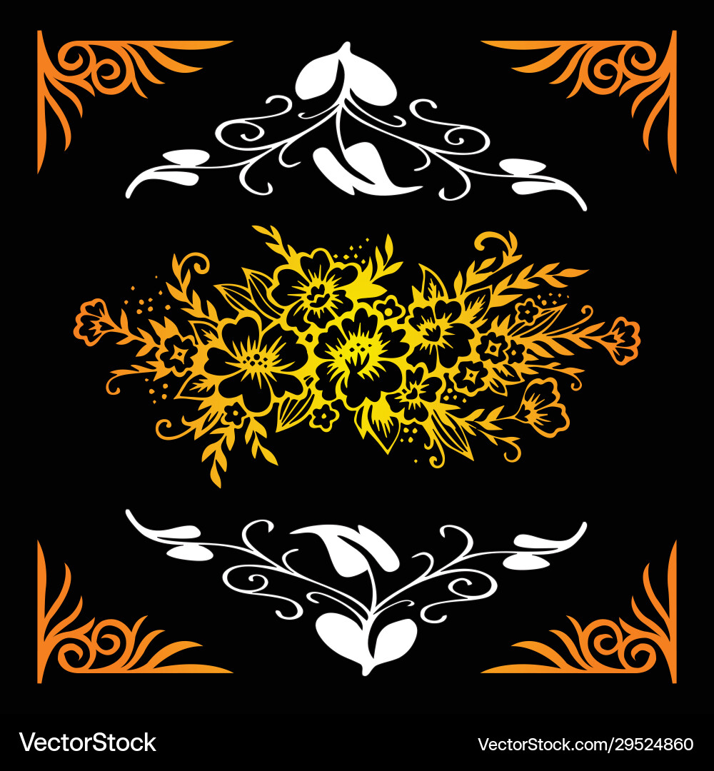 Flower design victor with boder Vector Image