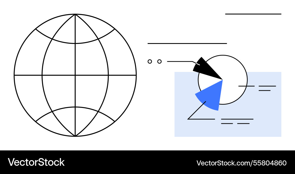 Global network and data visualization with charts Global network and data visualization with charts vector image