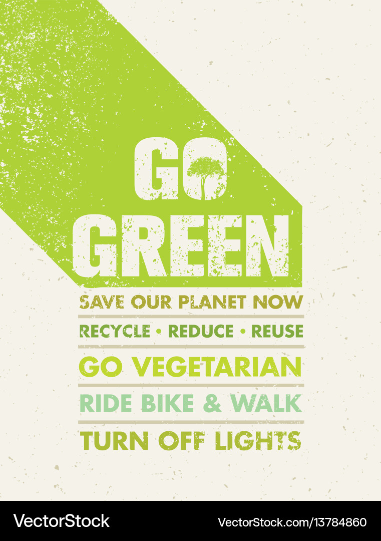 Go Green: Recycle, Reduce, Reuse Vector Image