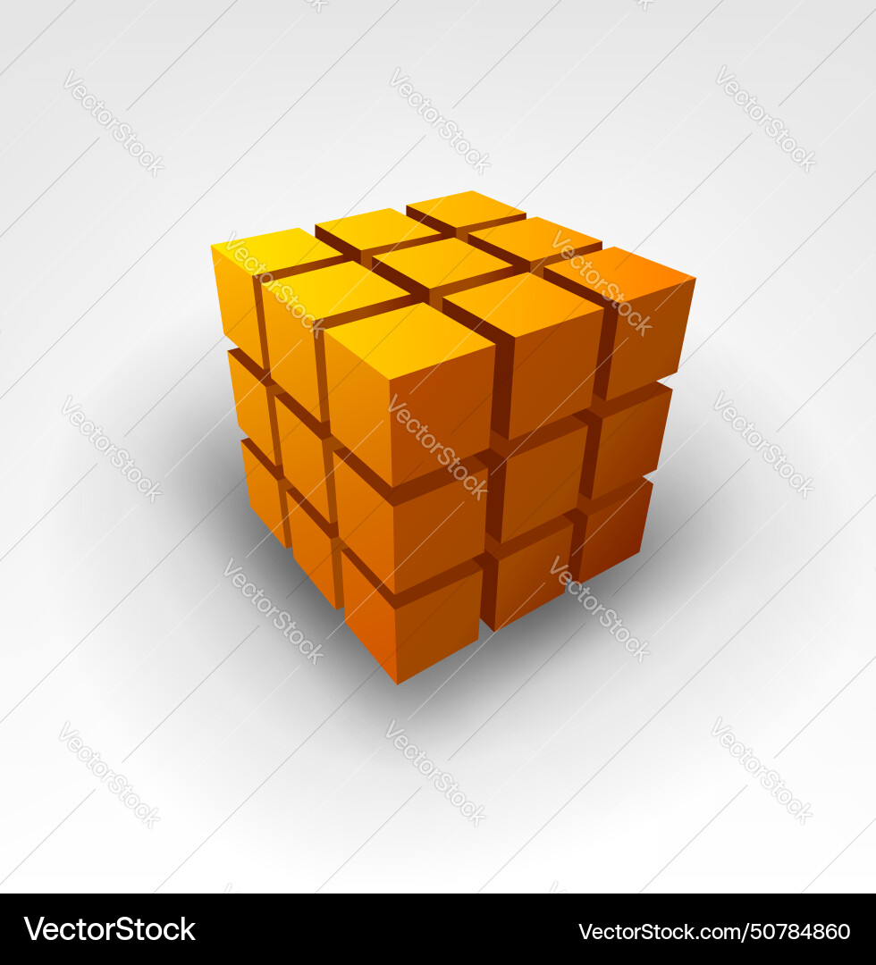 Gold cube Royalty Free Vector Image - VectorStock