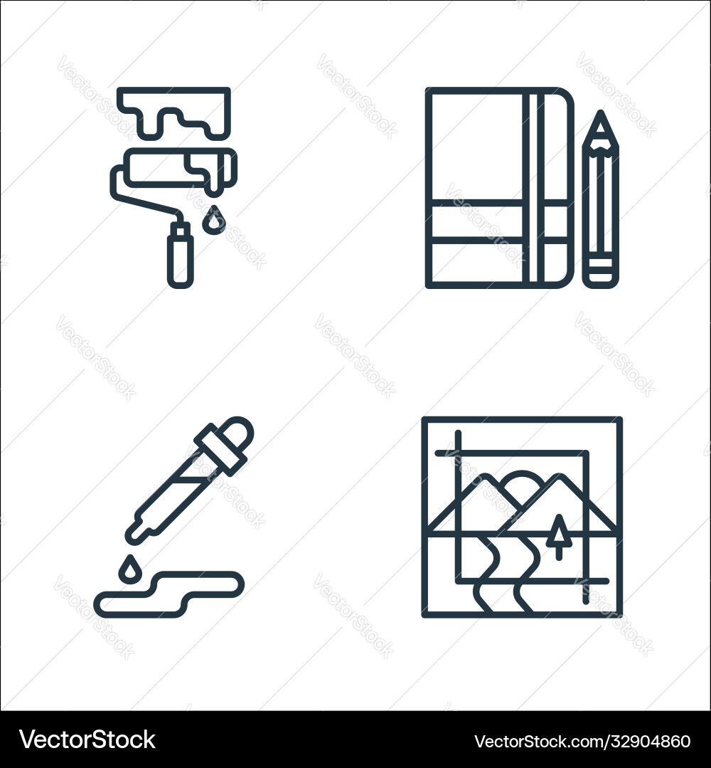 Graphic design line icons linear set quality Graphic design line icons linear set quality vector image
