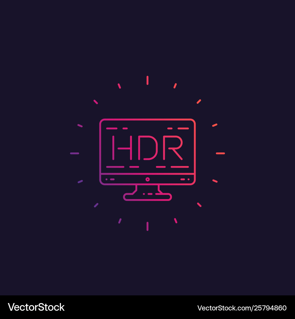 Hdr screen linear icon vector image