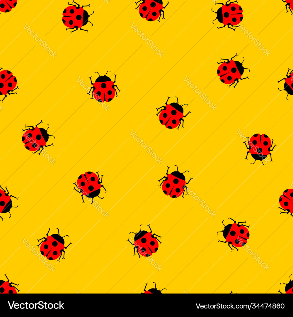 Ladybug pattern seamless bug background cartoon Vector Image